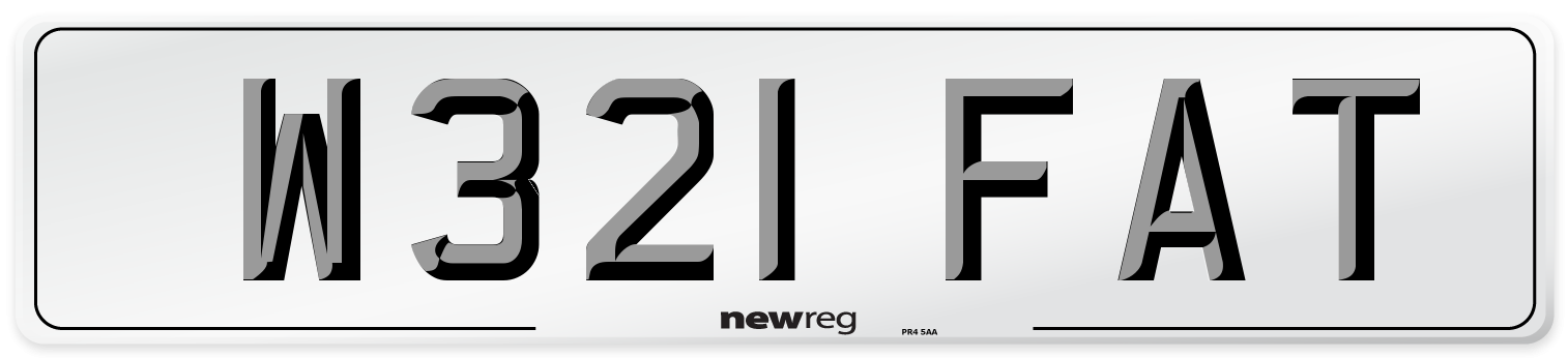 W321 FAT Number Plate from New Reg